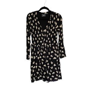 Anthropologie Black and Cream Midi Dress